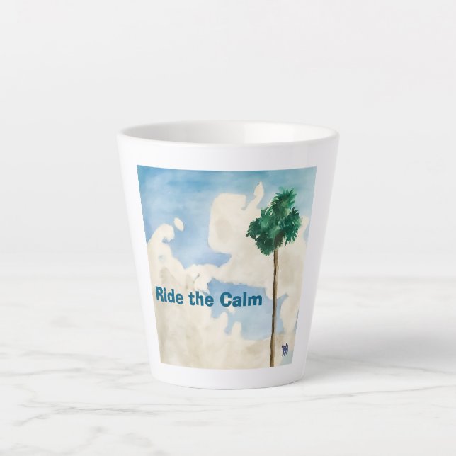 Caneca De Café Latte Ride the Calm (Frente)