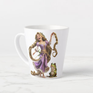 Caneca De Café Latte Rindo de Rapunzel