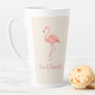 Caneca De Café Latte Rise & Flamingle Flamingo - Suave Beige Tropical