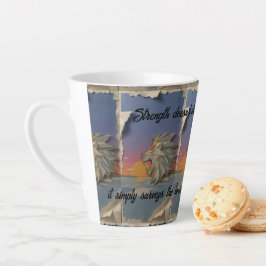 Caneca De Café Latte Roaring Lion Sunrise Papercut Latte Mug
