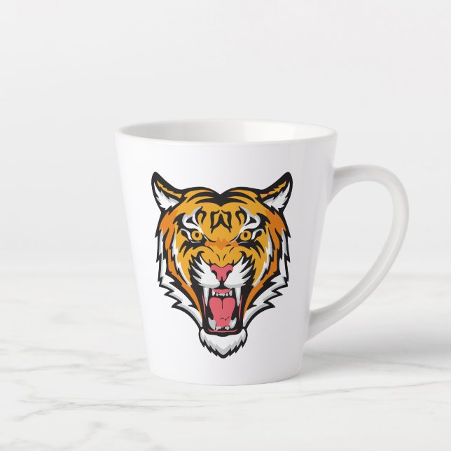 Caneca De Café Latte Roaring Tiger Head-25818 (Direita)