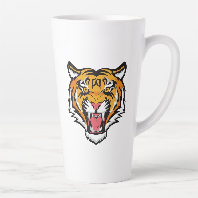 Caneca De Café Latte Roaring Tiger Head-25818 (Direita)