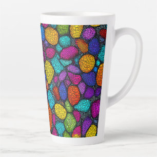 Caneca De Café Latte Rochas coloridas abstratas