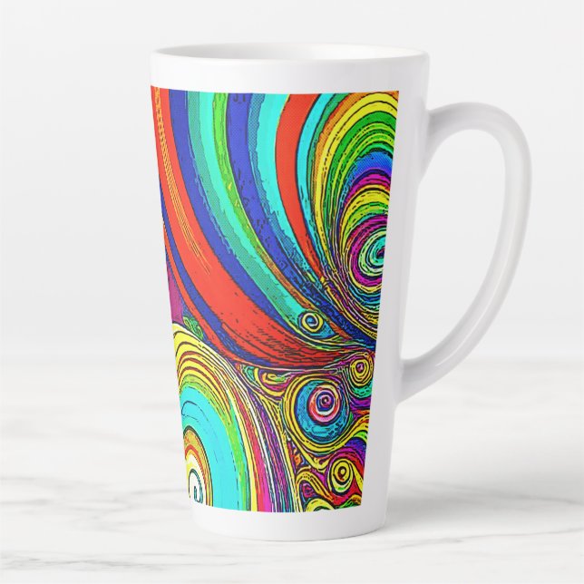 Caneca De Café Latte Rochas Coloridas do Arco-Íris (Direita)