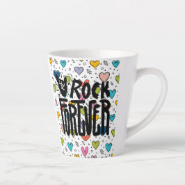 Caneca De Café Latte rock para sempre