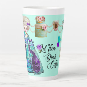 Caneca De Café Latte Rococo Marie Antoinette Deixa-Os Beber Café
