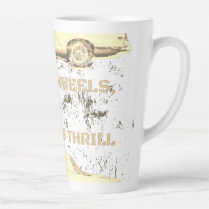 Caneca De Café Latte Roda de Vintage, Thrill do Eterno - Motor e Carro 