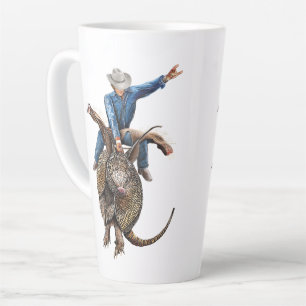 Caneca De Café Latte Rodeo Bull Rider Armadillo Broncodillo