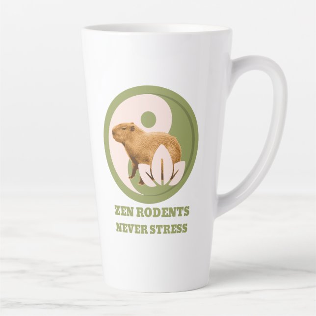 Caneca De Café Latte Roedores Zen Nunca Estressam Humor do Capivara (Direita)