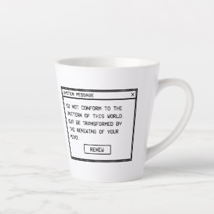 Caneca De Café Latte Romanos 12:2 Não se amolde ao estilo cristão de ru