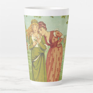 Caneca De Café Latte Romântico Elegante Vintage Dia dos Namorados, Era 