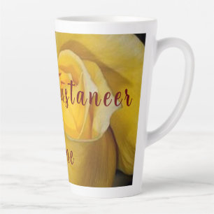 Caneca De Café Latte Rosa Amarela