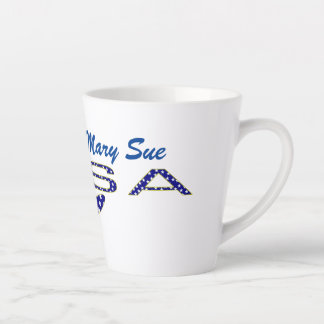 Caneca De Café Latte Rosa Bandeira EUA Azul Personalizada