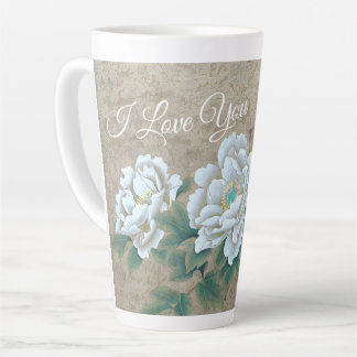 Caneca De Café Latte Rosa branca