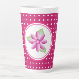 Caneca De Café Latte Rosa Brilhante Com Branco
