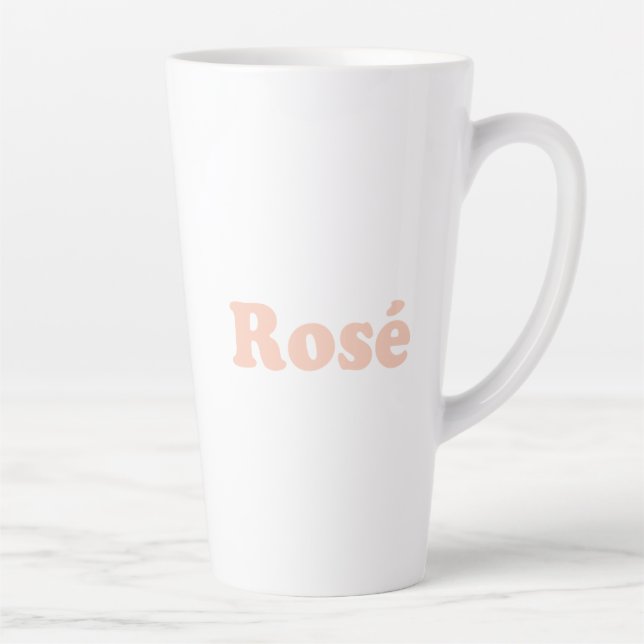Caneca De Café Latte rosa claro Rosa branco "Rosa" (Direita)