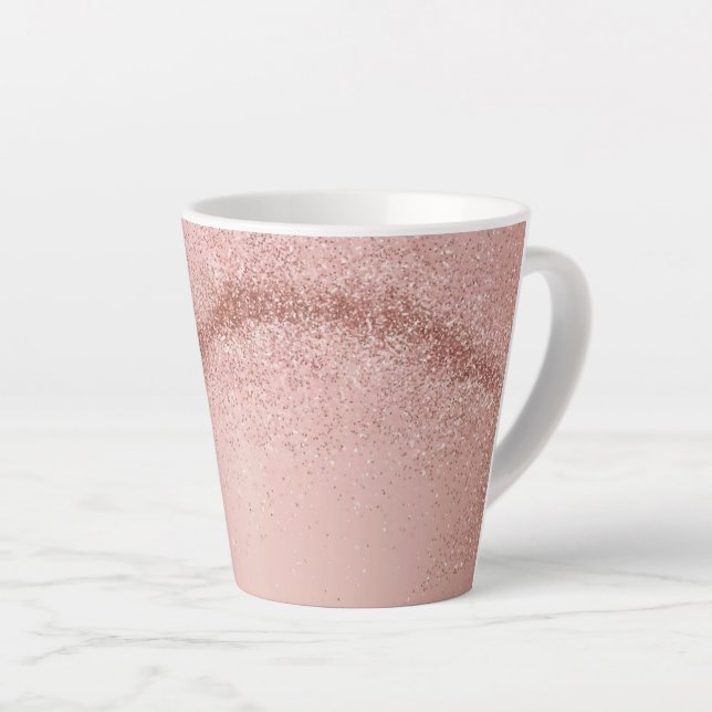 Caneca De Café Latte Rosa cor-de-rosa-claro-Dourado (Ângulo direito)