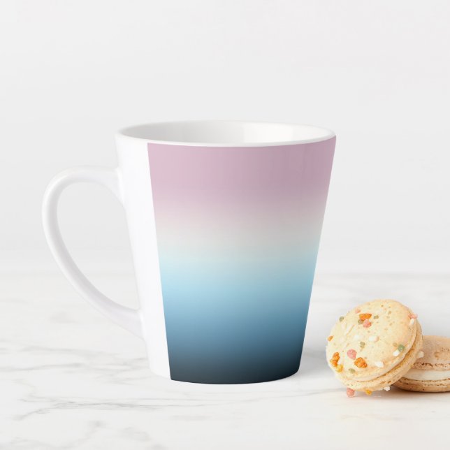 Caneca De Café Latte Rosa de Gradação de Pastel Cor-de-Rosa e Azul (In Situ)