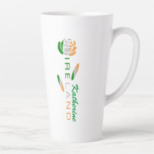 Caneca De Café Latte Rosa de Sinalizador Irlandês Personalizado Grande