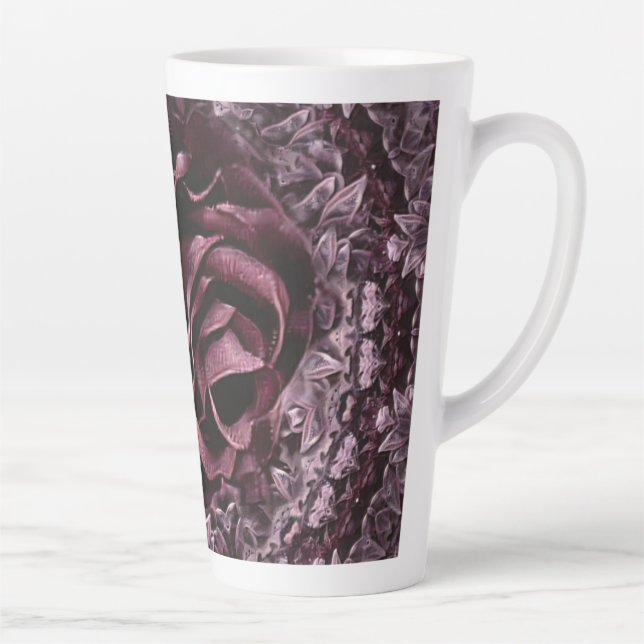 Caneca De Café Latte Rosa Mandala (Direita)