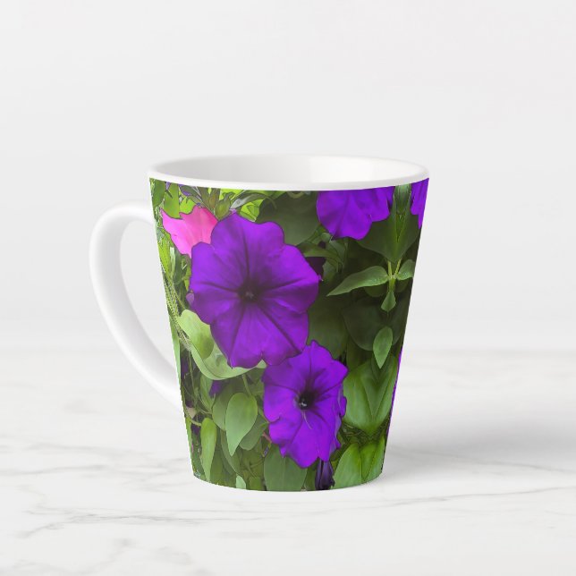 Caneca De Café Latte Rosa Petúnia - Caneca de Latte (Ângulo esquerdo)