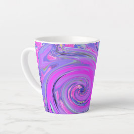 Caneca De Café Latte Rosa Quente Colorida e Roxo Boho Hippie Swirl