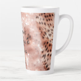 Caneca De Café Latte Rosa Rosa Rosa-Rosa-na moda, Rosa Dourada Leopardo