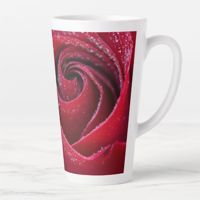 Caneca De Café Latte rosa vermelha (Direita)