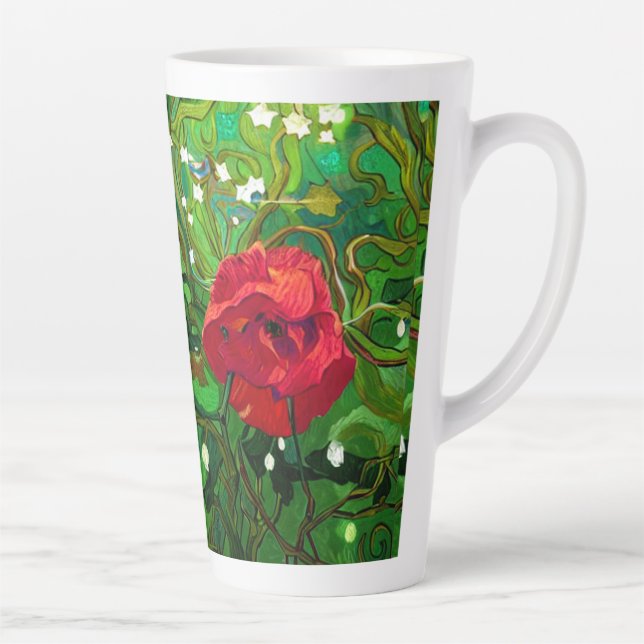 CANECA DE CAFÉ LATTE ROSA VERMELHA (Direita)