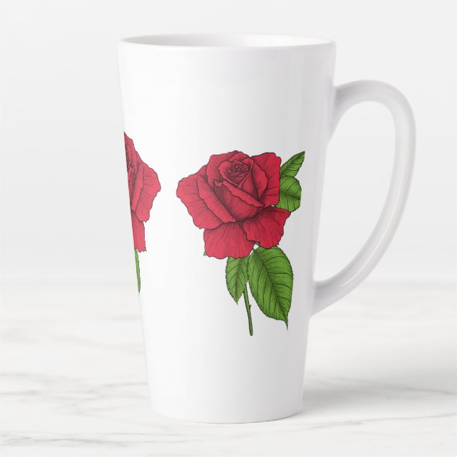 CANECA DE CAFÉ LATTE ROSA VERMELHA 2 (Direita)