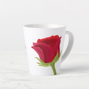 Caneca De Café Latte Rosa vermelha Bridesmaid Name Latte Mug