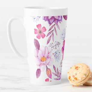 Caneca De Café Latte Rosa violeta