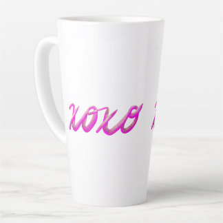 Caneca De Café Latte rosa xoxo