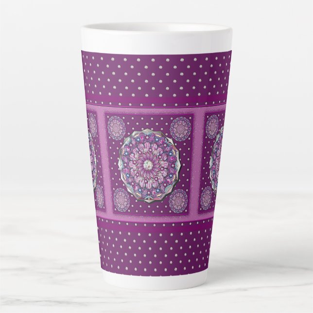 Caneca De Café Latte Rosace vermelho cardinal (Frente)