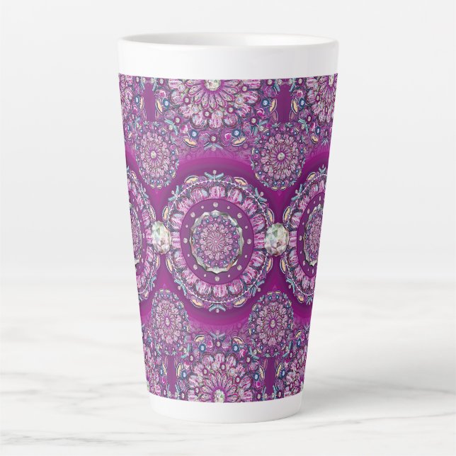 Caneca De Café Latte Rosace vermelho cardinal (Frente)