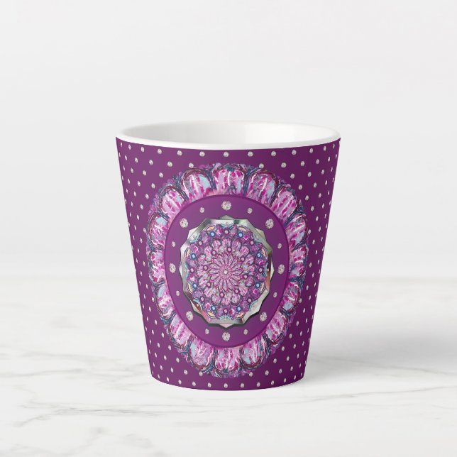 Caneca De Café Latte Rosace vermelho cardinal (Frente)