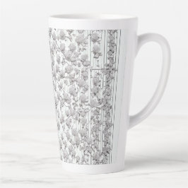 Caneca De Café Latte Rosas brancas B