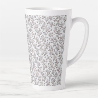 Caneca De Café Latte Rosas brancas D