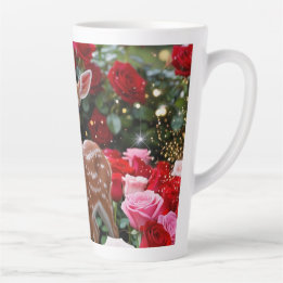 Caneca De Café Latte Rosas e Fawn
