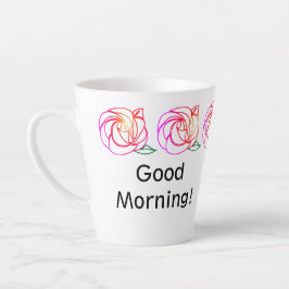 Caneca De Café Latte Rosas Modernos Personalizados Latte Mug