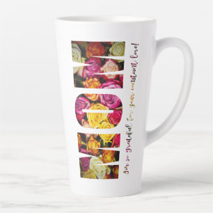 Caneca De Café Latte Rosas Para Mamãe