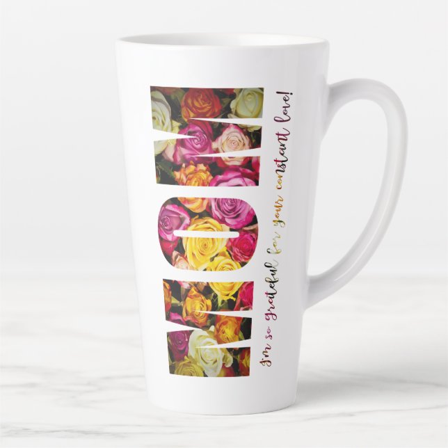 Caneca De Café Latte Rosas Para Mamãe (Direita)