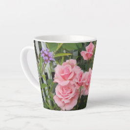 Caneca De Café Latte Rosas Rosas