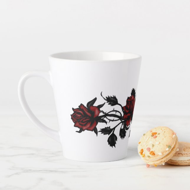 Caneca De Café Latte Rosas vermelhas (In Situ)