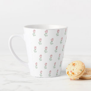 Caneca De Café Latte Rosas vermelhas, Padrão De Rosas, Seu Nome