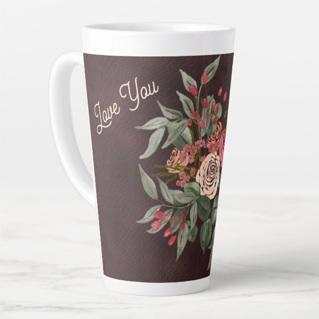 Caneca De Café Latte Rose Bouquet (Ângulo esquerdo)