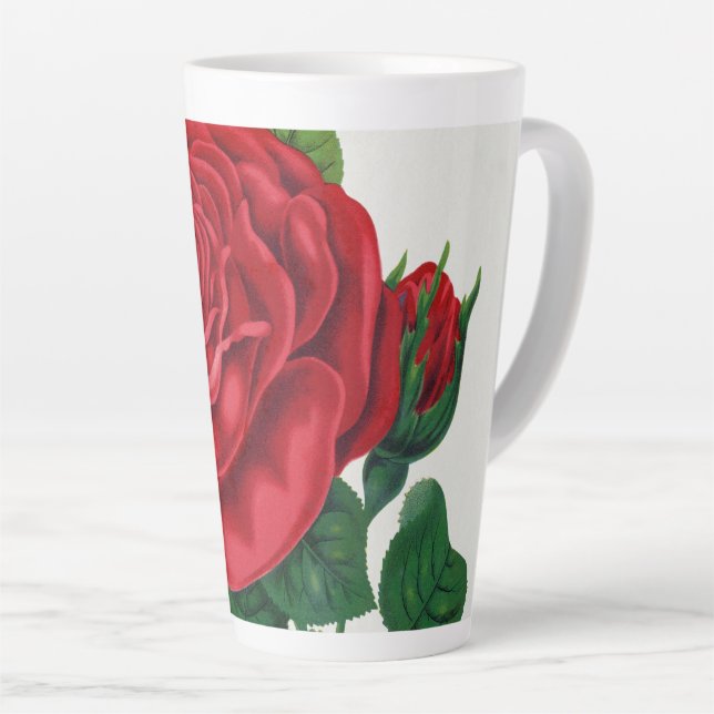Caneca De Café Latte Rose Print Rochester Lithographing and Printing Co (Ângulo direito)
