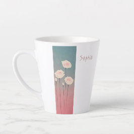 Caneca De Café Latte Roses, personalized
