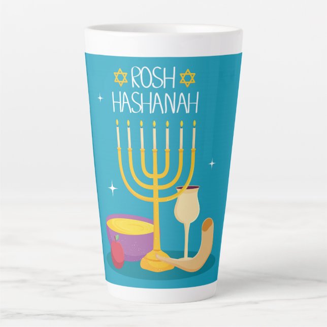 Caneca De Café Latte Rosh Hashanah Latte Mug (Frente)