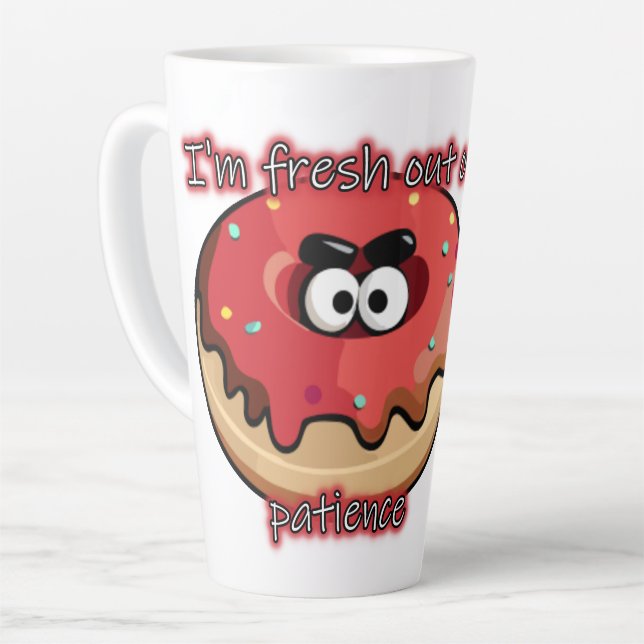 Caneca De Café Latte Rosquinha zangada: Fresca da paciência (Ângulo esquerdo)
